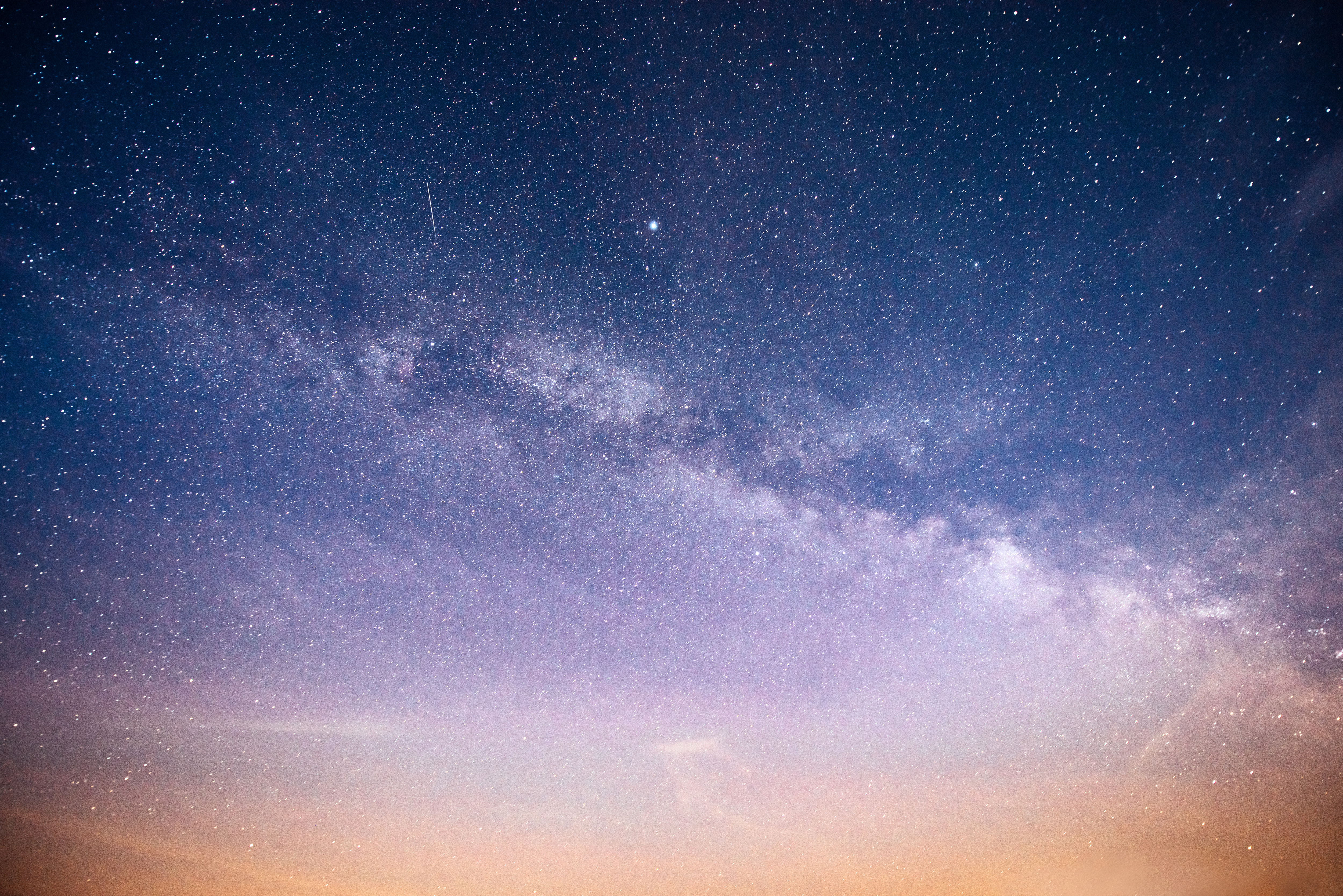 Vibrant night sky with stars and nebula and galaxy. Deep sky astrophoto.